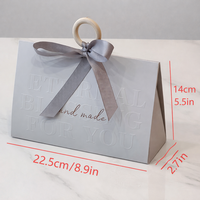 En stock, boîte cadeau pliante haut de gamme avec poignée en bois |   Dossiers avec revêtement UV, emballage en papier épais pour bijoux, cadeaux, faveurs de fête