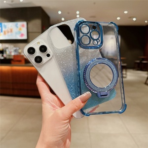 Funda Magnética de Lujo para Teléfono con Anillo, Efecto Espejo Brillante y Degradado para iPhone 17 16 15 14 13 12 Pro - Product Image 2