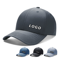 Topi Baseball Heyacap Anti Air 6 Panel Hitam Model Sandwich Brim Melengkung Custom Bordir Logo, Dapat Disesuaikan, Fashionable