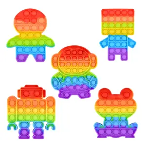 Neues Design Stock Pack Anti Stress Autismus Pad Blase Pop-up Push Mini Farbe Multi Form Spielzeug Pop Zappeln Spielzeug Regenbogen