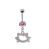 Meilleures ventes : Exquises fausses bagues de langue en acier inoxydable en forme de fleur, clous de poitrine non-percants en ZIRCON motif écran de paon