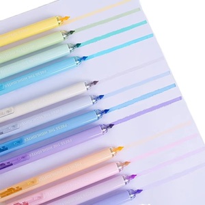 Marcadores <span class=keywords><strong>Pastel</strong></span> Suaves de 12 Colores, Delicados con los Ojos, de Secado Rápido, con Punta a Presión, para la Vuelta al Cole, Oficina y Diario - Product Image 1