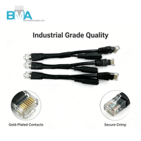 Cable Divisor OEM Gold Flash RJ45 8P8C a Conector Estéreo de 3.5mm y 4 Pines Cat5e 24AWG de 125mm, RoHS, para Audio de Teléfono IP VoIP