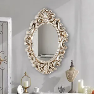 Luxury Classical French PU Framed Mirror Antique Gold Decorative Mirrors Wall