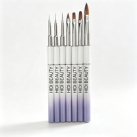 Nouveaux pinceaux à ongles en gros, manche métallique, pinceau rond acrylique à poils Kolinsky de haute qualité, numéros 8 10 12 14 16 18 20 22