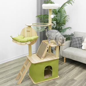 Venta Caliente Directo de Fábrica, Juguete para Gatos de Madera de <span class=keywords><strong>Pino</strong></span> Ecológico Moderno de Gran Tamaño Personalizado, de 4 Niveles y 15 kg, para Sala de Estar - Product Image 3