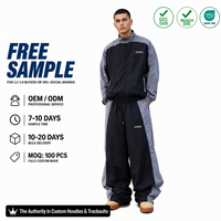 Ensemble de survêtement coupe-vent unisexe, veste à capuche et pantalon de jogging bicolore, streetwear, marque privée, OEM, ODM, en gros