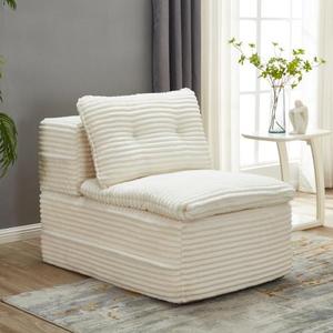 Canapé-lit multifonctionnel avec chaise longue indépendante en velours côtelé, canapé-lit 3 places pour salon et chambre - Product Image 5