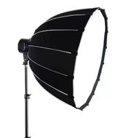Boîte à lumière parabolique profonde à montage Bowens, noire et argentée, pour studio photo et éclairage vidéo, 60cm, 70cm, 90cm, installation rapide