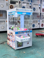 Mini machine à griffes mignonne rose avec lumière LED néon, attrape-jeu en peluche Kawaii, jeu d'arcade à monnayeur, design compact, vente en gros usine