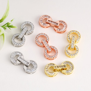 Cierre Redondo para Joyería, 22x10x4mm, Zirconia Micro-Pintada, Cobre, Accesorio de Acabado para Collares DIY - Product Image 4