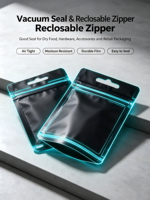 Sacs à fermeture éclair personnalisés en usine, écologiques, recyclables, avec fenêtre transparente, refermables, pour accessoires, écouteurs, accessoires de téléphone portable