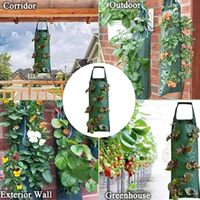 Sacs de culture respirants pour plantes, 2 pièces, sacs de culture pour fraises avec 8 poches, sac de plantation suspendu pour légumes et fleurs