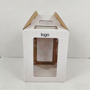 Factory Direct Customizable Eco-Friendly Recyclable Self Erecting <b>White</b> <b>Paper</b> Cake Box Window Four-Color Printing Portable Gifts - Product Image 1