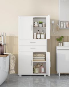 Buffet de rangement, armoires de <span class=keywords><strong>cuisine</strong></span> modernes avec 4 portes et 2 <span class=keywords><strong>tiroirs</strong></span>, armoire de <span class=keywords><strong>cuisine</strong></span> pour salon, salle de bain, couloir - Product Image 5