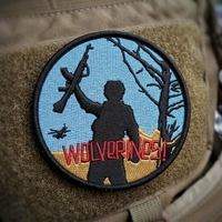 Emblem Perisai Ular 3 Inci Custom, Pola Hitam Abu-abu, Bordir, Perekat Hook and Loop, untuk Pakaian, Tas Ransel, Patch Taktis Bahan Twill