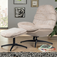 Fauteuil à bascule pivotant et réglable en tissu Sans Modern, avec repose-pieds, pour salon et chambre à coucher