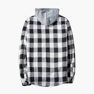 <span class=keywords><strong>Camisa</strong></span> Casual de Moda Estilo Chino de Fábrica para Hombre, <span class=keywords><strong>Camisa</strong></span> <span class=keywords><strong>con</strong></span> Capucha a <span class=keywords><strong>Cuadros</strong></span> <span class=keywords><strong>Rojos</strong></span> y Negros para Mujer - Product Image 5