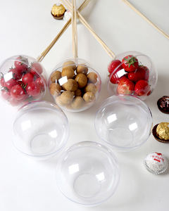 Bunga Akrilik Transparan Bulat Bola Kapsul Kemasan Buah Camilan DIY Hadiah Kelulusan Kreatif Dekorasi Buket Bahan - Product Image 2