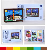 Scenic - Juego de Bloques de Construcción Clásicos del Horizonte Urbano, 580 Piezas, Ladrillos Encajables de Edificios Culturales Panorámicos MOC para Niños, Kit de Juego STEM