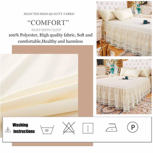 2025 New Quality <b>Bed</b> Skirt Set Bedspread <b>Floral</b> Printed Lace Embroidered Super Soft 400TC Customizable All-Season Bedding Set - Product Image 4