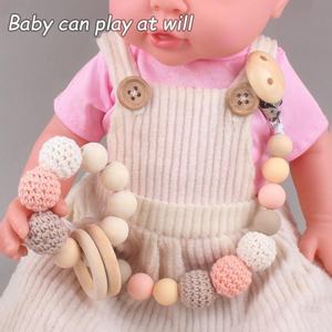 Sıcak satış silikon bebek diş kaşıyıcı emzik klipsi Set BPA ücretsiz kayın silikon emzik klip tutucu bebek emzik zinciri - Product Image 4