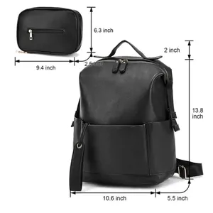 Bolsa de Pañales Portátil de Piel Vegana PU con Logotipo Personalizado, Bolsa de Viaje para Mamá con Cambiador y Bolsillo para Toallitas - Product Image 6