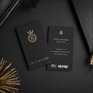 Tùy Chỉnh Màu Đen Thẻ Kinh Doanh Lá Vàng Debossed Logo Tem Nóng Bông Giấy Miễn Phí Thiết Kế Doanh Nghiệp Đã Ghé Thăm Tên Cho Các Tông Túi - Product Image 3