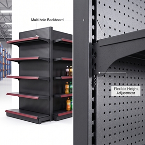 Supermarkt lichtgewicht dubbelzijdig enkelvoudig schap displayrek metalen gondola schappen voor supermarkt, levensmiddelenwinkel en detailhandel - Product Image 3