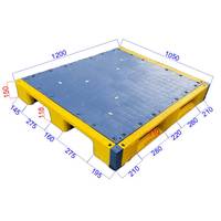 Palette en plastique robuste à 3 roulettes 1200*1050mm personnalisable pour le stockage en entrepôt industriel