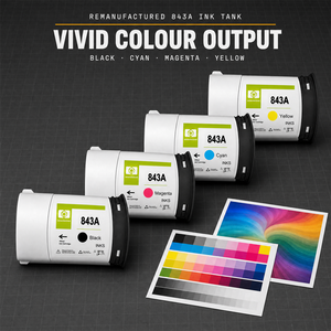 Cartouche d'encre OCB Premium remanufacturée pour HP 843A, 400 ml, encre pigmentée avec puce pour HP PageWide XL 4000 4500 5000 grand format - Product Image 1