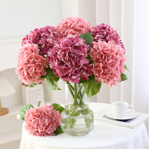 Fleur artificielle d'hortensia <span class=keywords><strong>à</strong></span> tige unique, aspect naturel, toucher doux, en PE, haute qualité, faible MOQ, vente en gros - Product Image 2