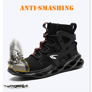<span class=keywords><strong>Scarpe</strong></span> <span class=keywords><strong>antinfortunistiche</strong></span> in tessuto a vita alta con punta in acciaio antismash <span class=keywords><strong>e</strong></span> soletta in rete con suola in plastica-stivali da lavoro per tutte le stagioni - Product Image 5