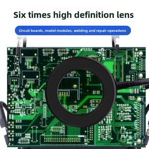 Loupe de réparation portable de bureau 6X avec support réglable et éclairage ajustable - Product Image 3