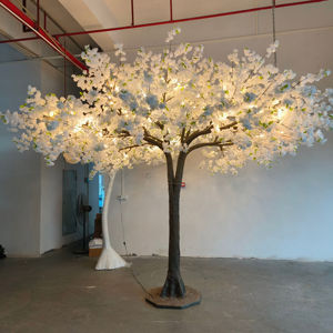 Gran corona <span class=keywords><strong>de</strong></span> árbol Artificial Real Touch blanco flor <span class=keywords><strong>de</strong></span> cerezo árbol <span class=keywords><strong>de</strong></span> luz para boda fiesta hogar Hotel centro comercial Decoración - Product Image 1