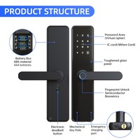 Serrure de porte intelligente Locstar pour portes en aluminium avec prise en charge IP et carte mémoire, compatible avec Alexa pour immeubles d'appartements