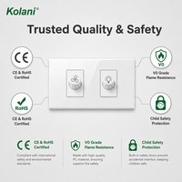 Panneau de variateur de vitesse et de luminosité pour ventilateur de plafond, plaque murale modulaire dissimulée 120, panneau PC blanc brillant standard thaïlandais