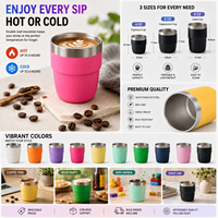Mug à café de luxe classique en acier inoxydable 304, isolation sous vide double paroi, maintien au chaud 6-12 heures, empilable, compatible lave-vaisselle, avec couvercle