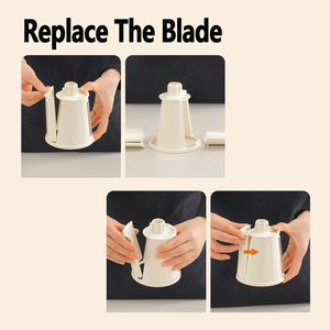Gadget de cuisine multifonctionnel TGYW, râpe manuelle en plastique et acier inoxydable à manivelle rotative pour fromage, carotte, ail - Product Image 5