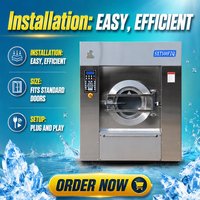 Laveuse-essoreuse électrique industrielle entièrement automatique 220V pour hôtel, hôpital, blanchisserie commerciale
