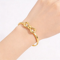 Nouveau bracelet ODM en acier inoxydable plaqué or 18 carats de haute qualité, avec nœud papillon mignon, super brillant, style coréen, pour danseuses et filles, orné de zircons