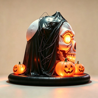 Lanterne géante gonflable en forme de crâne et de citrouille pour Halloween, grande décoration lumineuse pour créer une ambiance festive lors d'événements extérieurs et de fêtes.