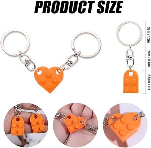 Juego de llaveros de corazón para parejas, bloques de construcción de acrílico, rompecabezas DIY, dijes de amor, 2 piezas, regalos para novio y novia - Product Image 2