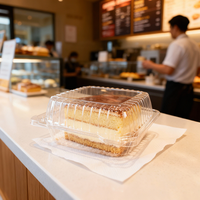 Boîte à gâteau transparente jetable personnalisée de haute qualité en plastique OPS/PET pour pâtisseries, beignets, desserts, emballage alimentaire, stockage
