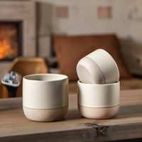 Tasse à café en céramique personnalisée sans poignée tasse à thé en argile finition mate tasse en poterie 100ml 180ml 230ml pour la maison de bureau