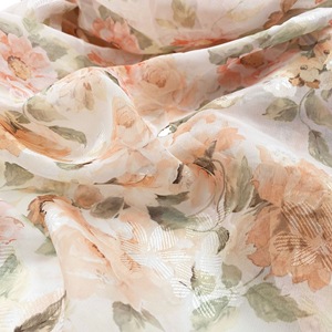 Tissu personnalisé en mousseline de soie crêpe 100% Polyester 100D imprimé numérique Floral froissé mousse pour robe - Product Image 3