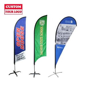 Bandera de Playa de Plumas Resistente al Viento, Bandera de Playa de Plumas Personalizada para Publicidad Comercial, Personalizable para Exteriores, de Una y Dos Caras - Product Image 1