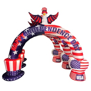 Arc gonflable du jour de l'indépendance patriotique de 2.4m de haut Aigle à tête blanche volant et arche du drapeau américain LED Blow Up - Product Image 4