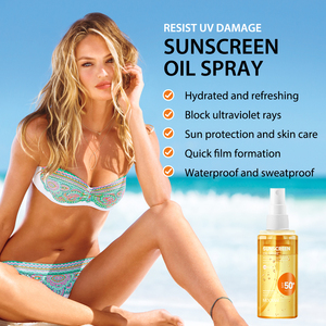 Idratante naturale organico SPF <span class=keywords><strong>50</strong></span> + <span class=keywords><strong>protezione</strong></span> <span class=keywords><strong>solare</strong></span> Spray olio sbiancante impermeabile <span class=keywords><strong>viso</strong></span> corpo Glow olio <span class=keywords><strong>protezione</strong></span> <span class=keywords><strong>solare</strong></span> - Product Image 6