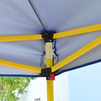 Abri de stand alimentaire coupe-vent et imperméable 3x3M (10x10ft) avec structure en fer jaune pour snack, barbecue, restauration, kiosque et stand commercial extérieur